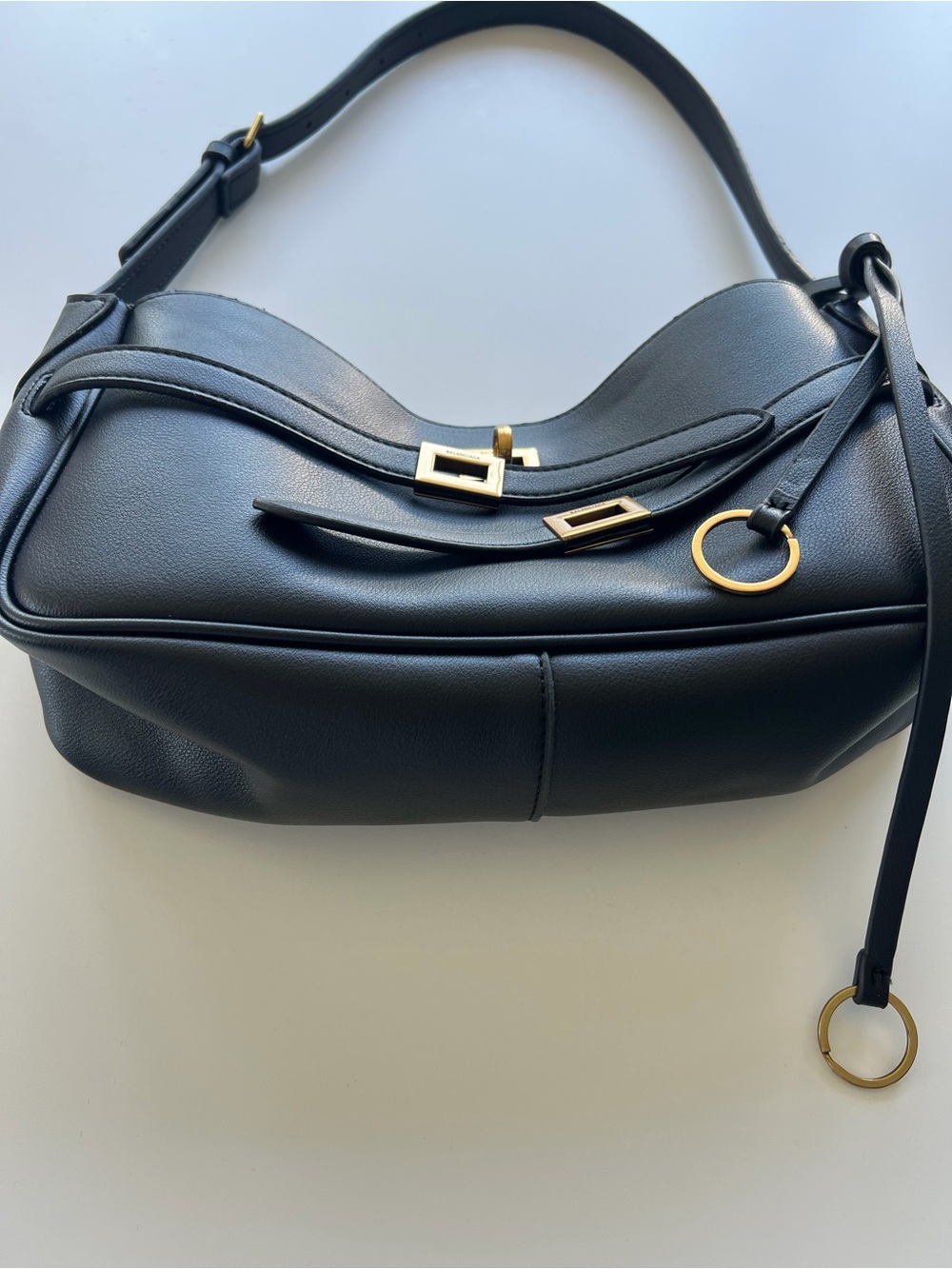 Black Leather Balenciaga Inspired bag - Picture 5 of 7